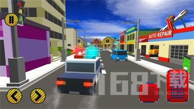 块状汽车追逐模拟
