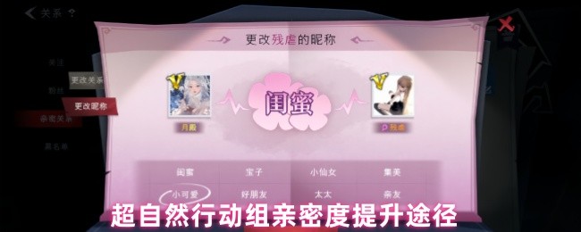 超自然行动组亲密度系统完全指南