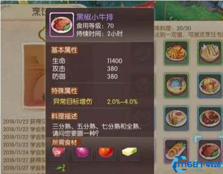 风之大陆食谱有哪些